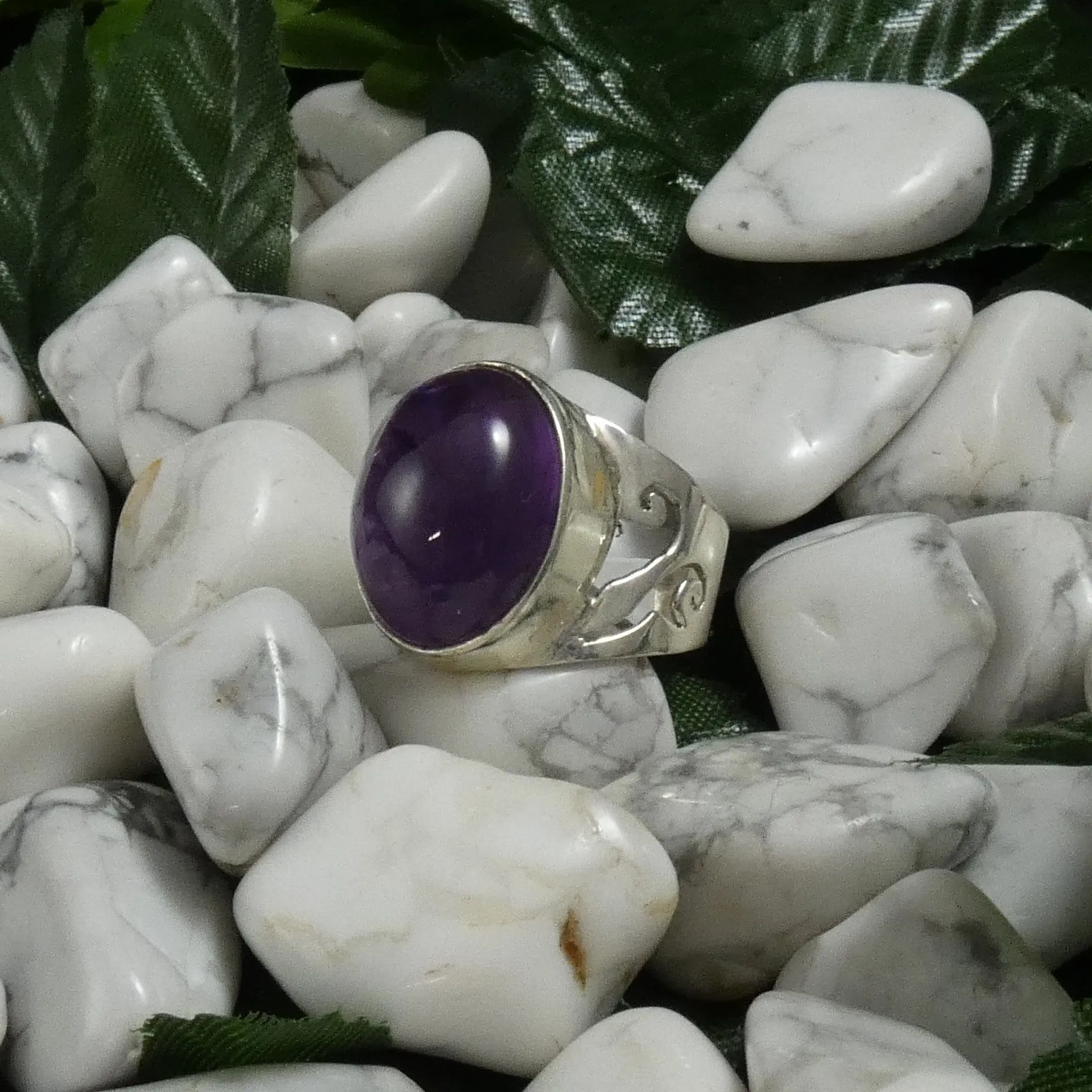 Amethyst Sterling Silver Ring (size 8.5)