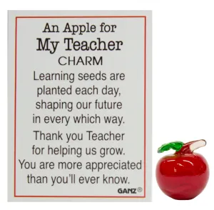 An Apple For My Teacher Miniature Glass Apple Pocket Charm