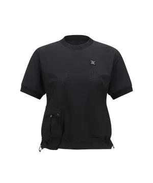 ANEW Golf Women's Wooven Block Mock Neck T-Shirt - Black
