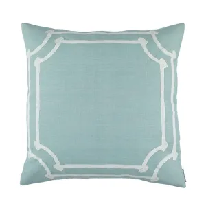 Angie Euro Pillow Spa Linen / White Linen Appliqué 28X28 (Insert Included)
