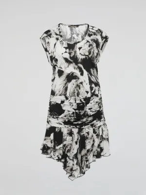 Animal Print Flared Dress