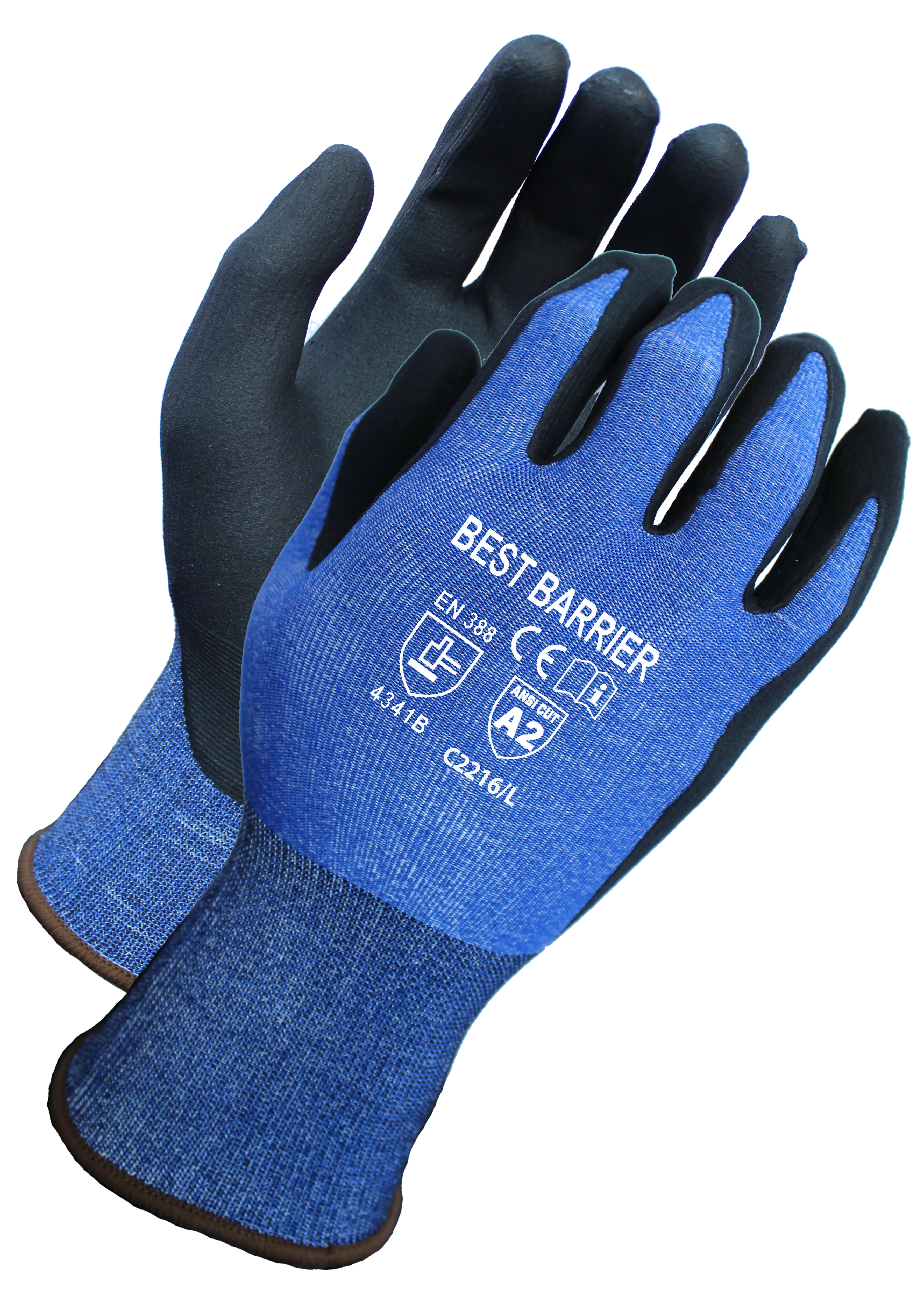 ANSI A2 Cut Resistant Safety Gloves | Micro-Foam Nitrile Coating | 18-Gauge Engineered Fiber | (12 Pairs)