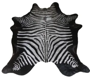Antique Zebra Acid Washed Premium Brazilian Cowhide, XL CH25DVD V