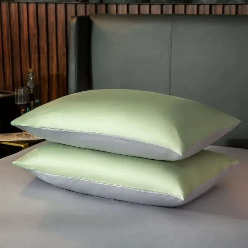 Anyhouz Bed Sheet Green Light Grey Ultra Soft Luxury Egyptian Cotton Bedding Cover Queen Size 4 Pcs Bed Set