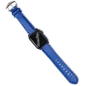 Apple Watch Leather Band ™ Light Blue Matt Alligator Minimal Stitches Watch Band