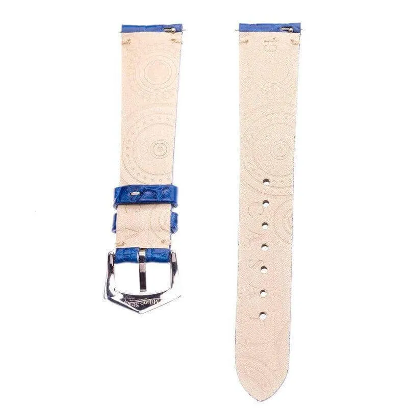 Apple Watch Leather Band ™ Light Blue Matt Alligator Minimal Stitches Watch Band