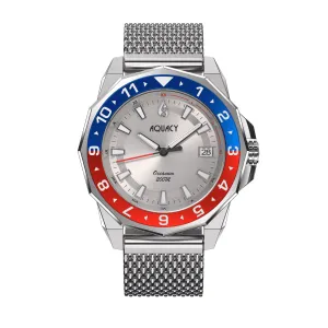 Aquacy Hei Matau Oceanum Men's Automatic 200M Silver Dial Dive Watch ON.SL.BL.RD.MH