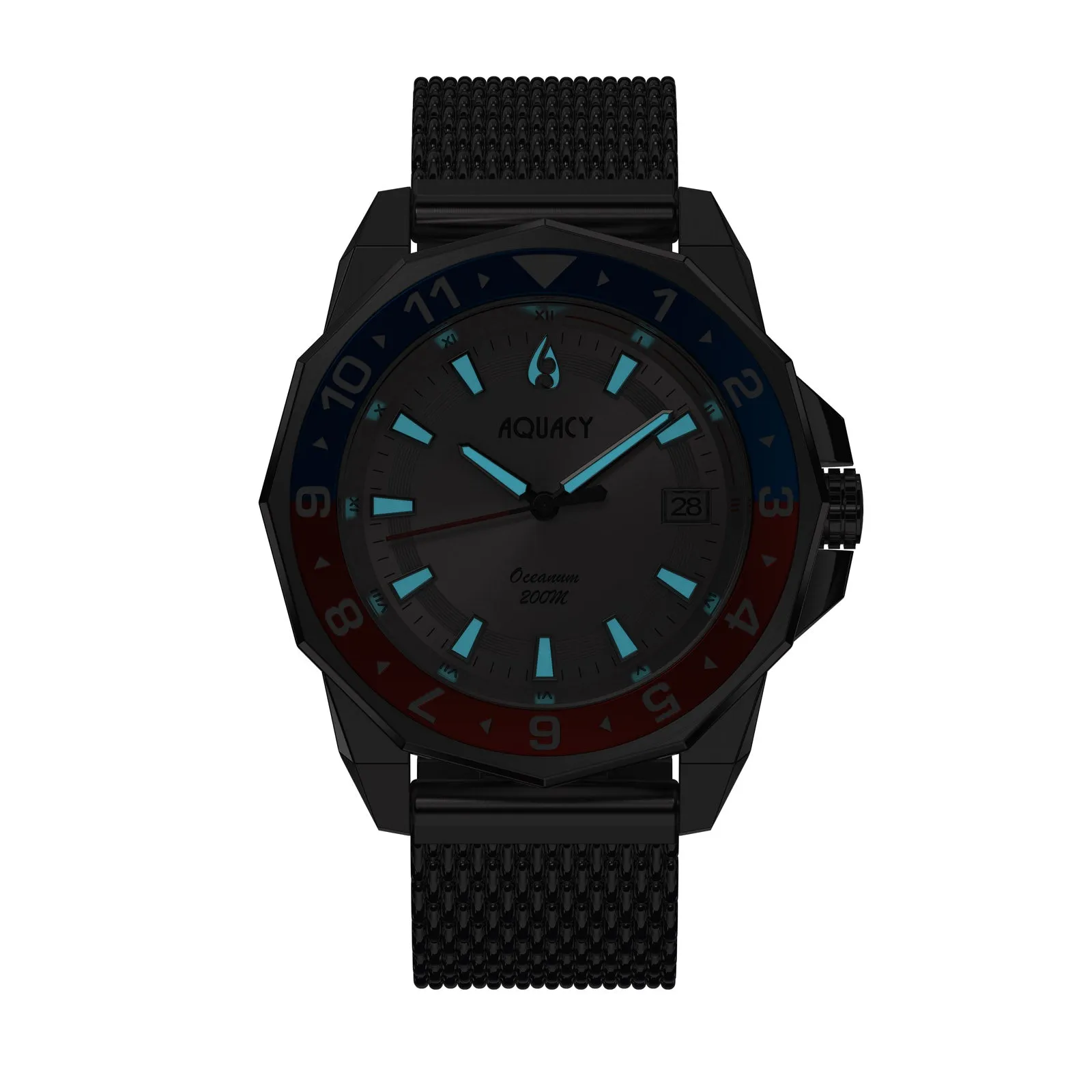 Aquacy Hei Matau Oceanum Men's Automatic 200M Silver Dial Dive Watch ON.SL.BL.RD.MH