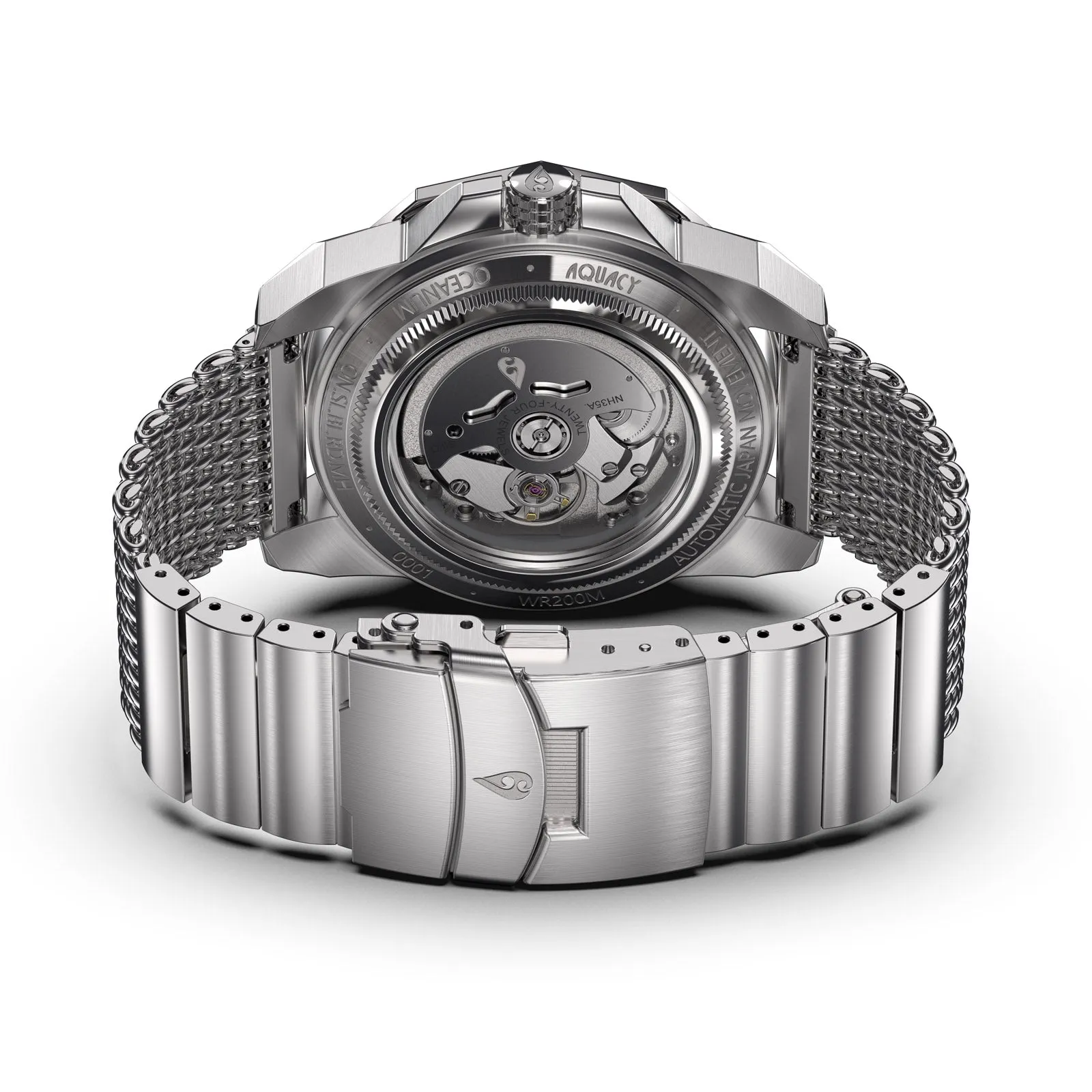 Aquacy Hei Matau Oceanum Men's Automatic 200M Silver Dial Dive Watch ON.SL.BL.RD.MH