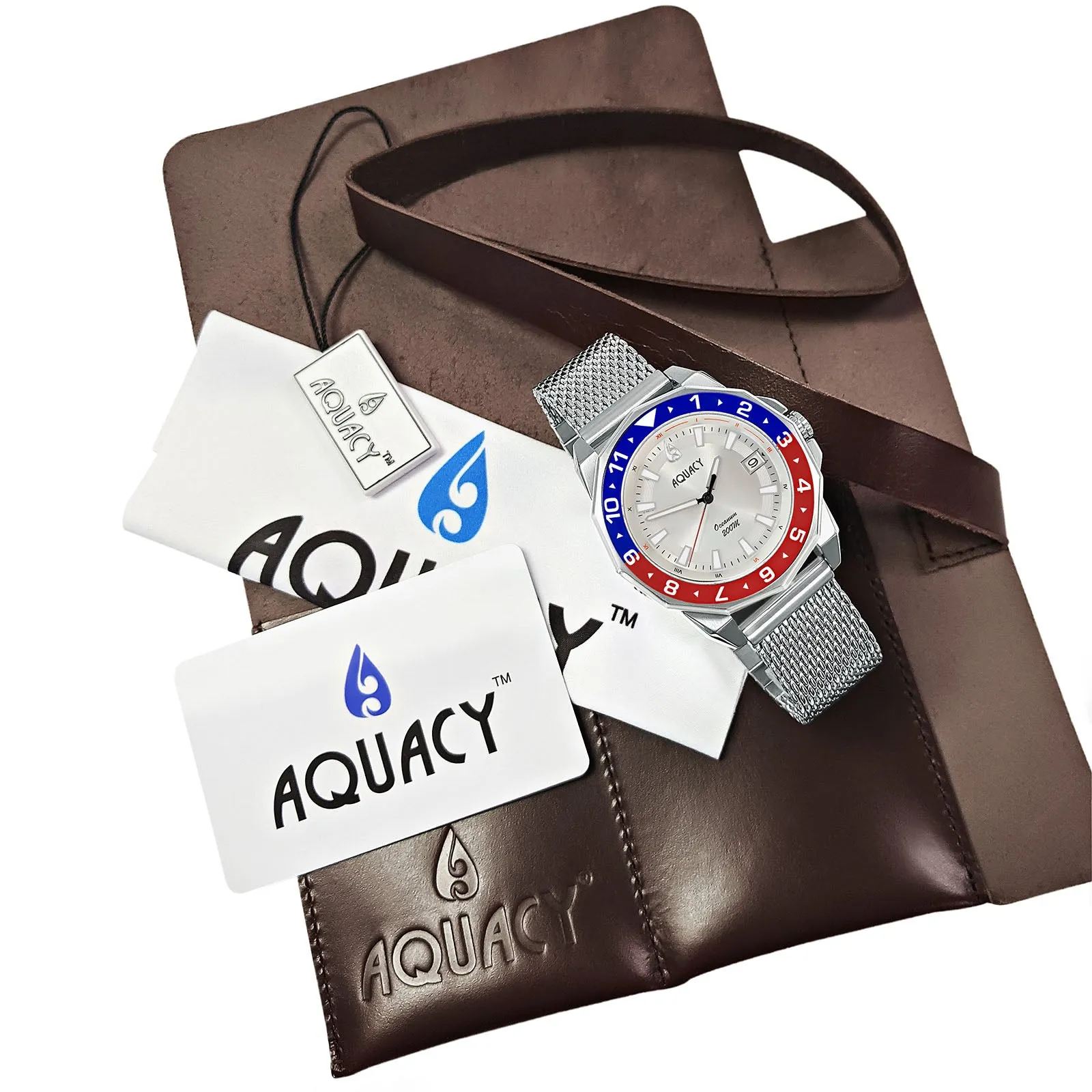 Aquacy Hei Matau Oceanum Men's Automatic 200M Silver Dial Dive Watch ON.SL.BL.RD.MH