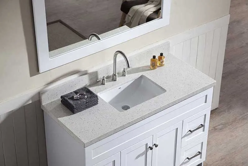 Ariel Hamlet 49" Single Sink Vanity Set with White Quartz Countertop in White