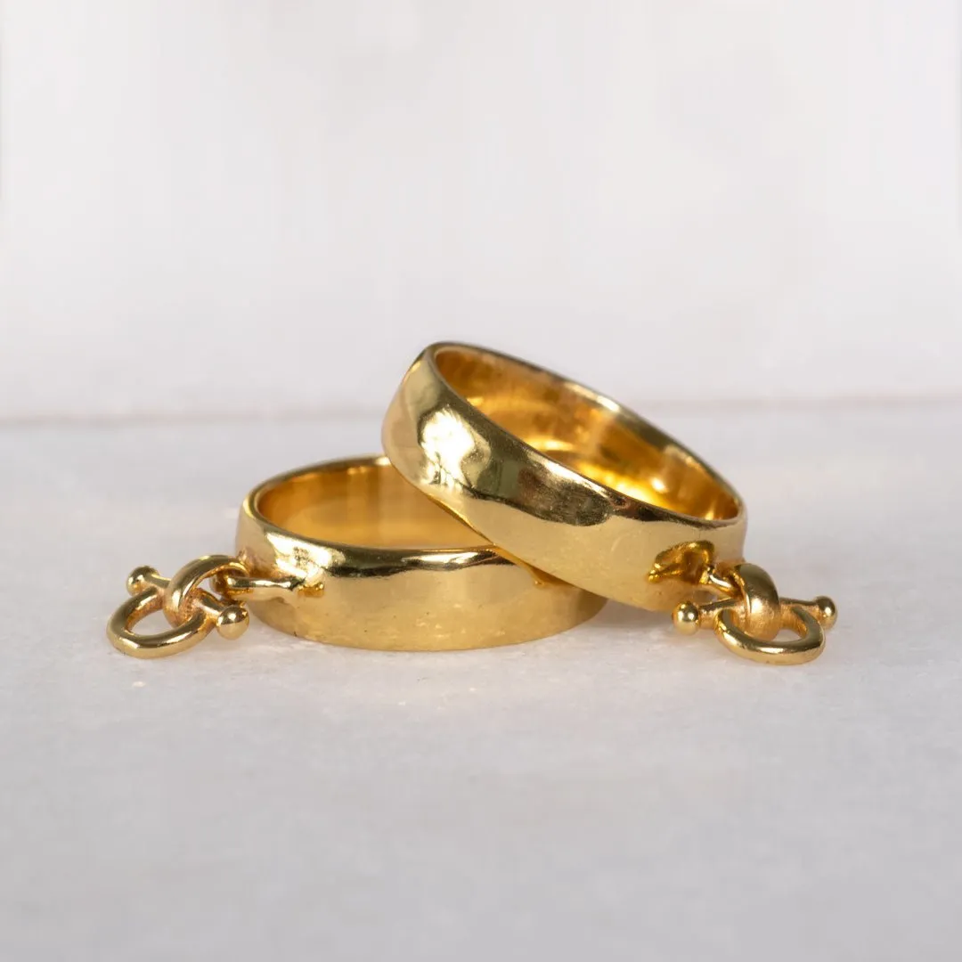 Ariston Horse Bit Ring in 14K Gold Vermeil Equestrian Ring