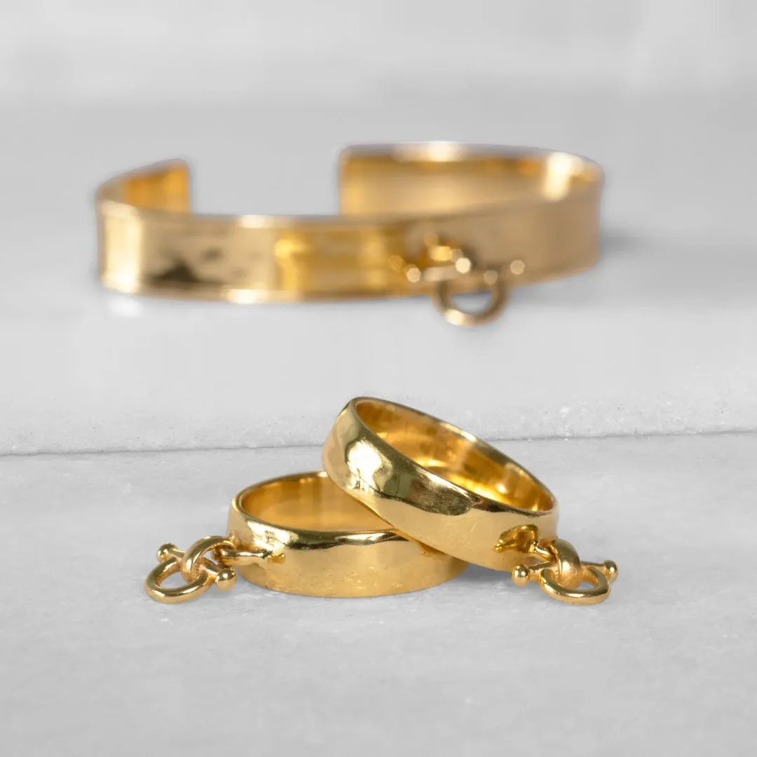 Ariston Horse Bit Ring in 14K Gold Vermeil Equestrian Ring
