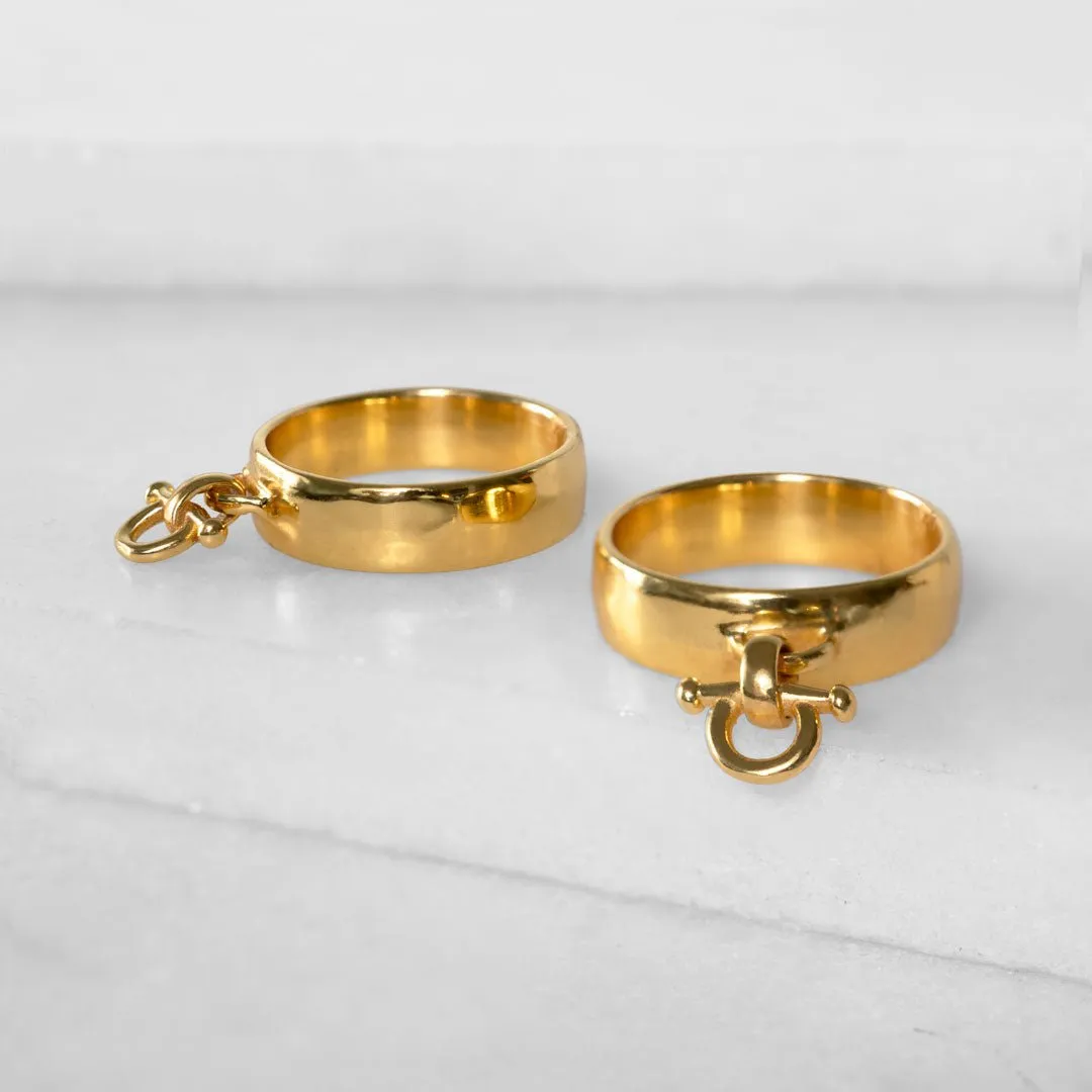 Ariston Horse Bit Ring in 14K Gold Vermeil Equestrian Ring