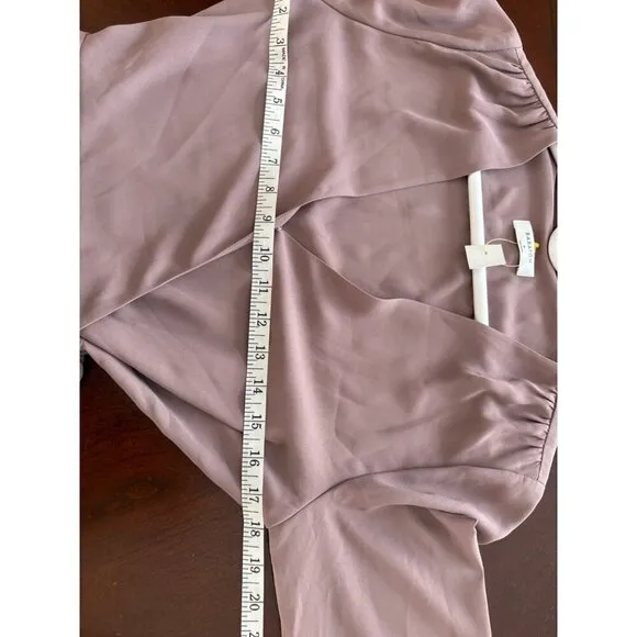 Aritzia Babaton Optima True Wrap Mini Dress Size M  Mauve Mocha Mousse