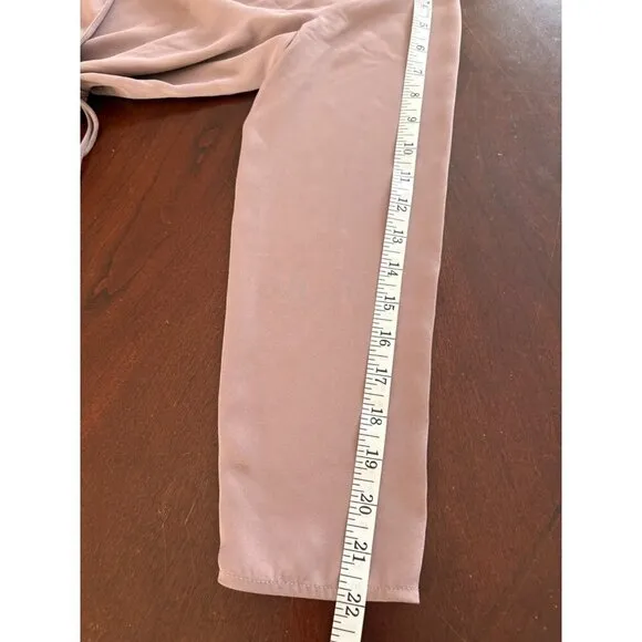 Aritzia Babaton Optima True Wrap Mini Dress Size M  Mauve Mocha Mousse