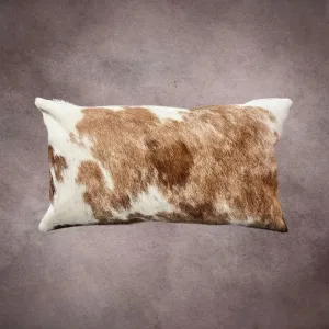 Artisanal Brown and White Cowhide Pillow Cover---PL027