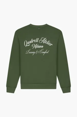 ATELIER MILANO CREWNECK | ARMY GREEN/WHITE