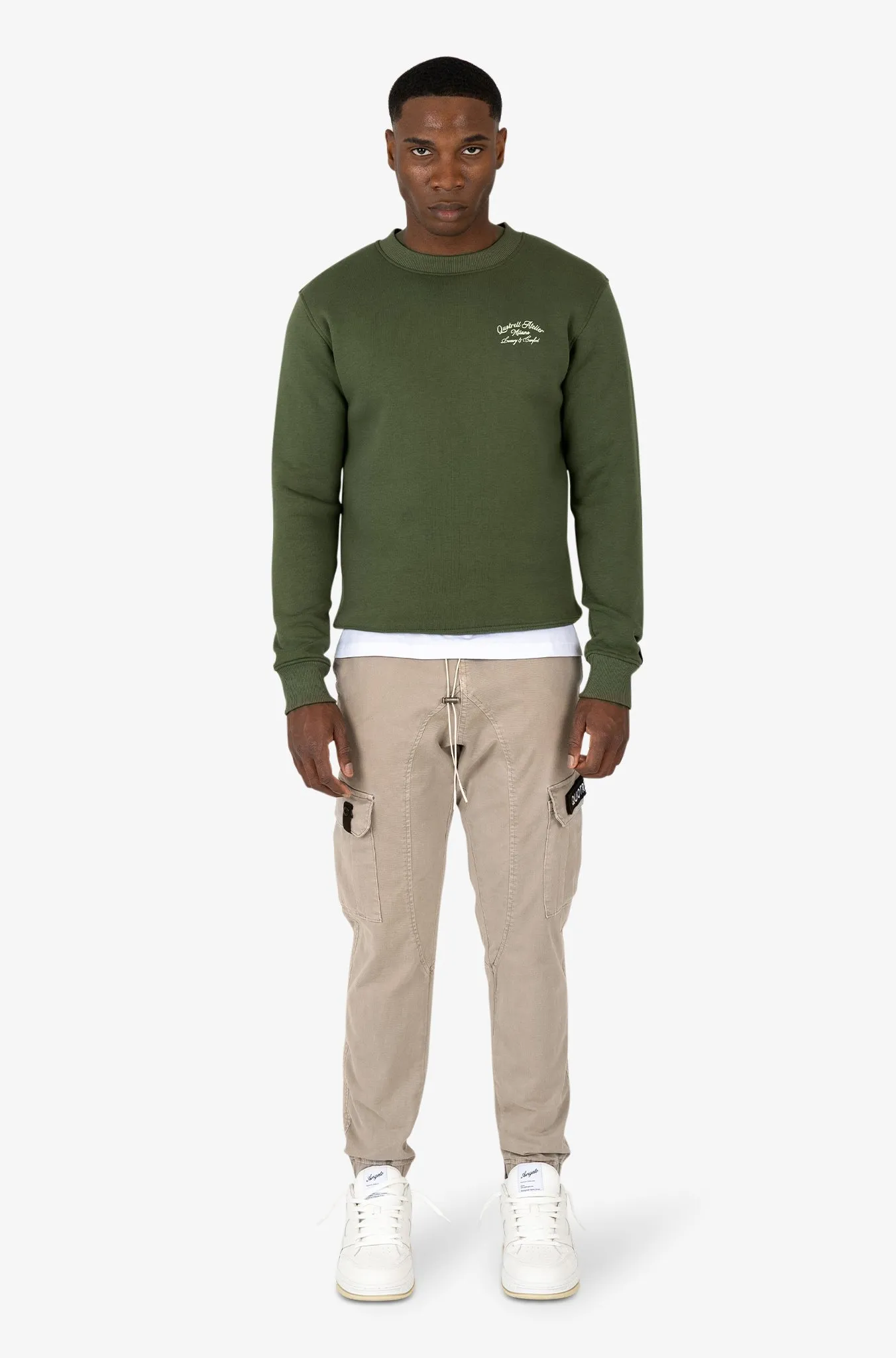 ATELIER MILANO CREWNECK | ARMY GREEN/WHITE