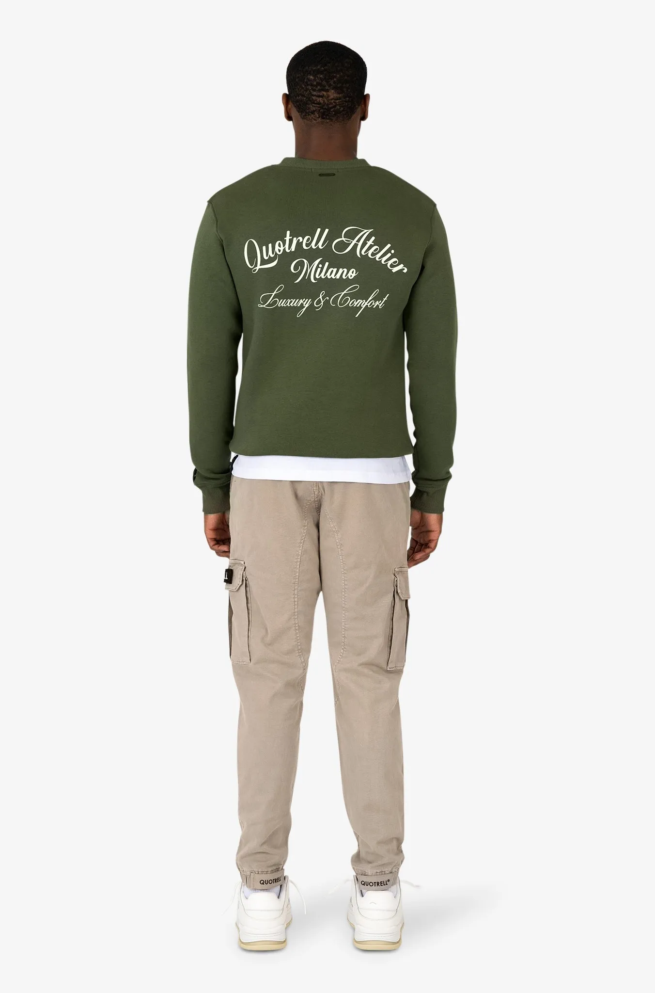 ATELIER MILANO CREWNECK | ARMY GREEN/WHITE