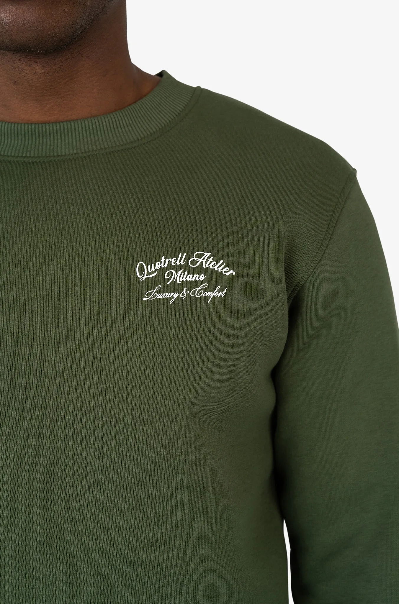 ATELIER MILANO CREWNECK | ARMY GREEN/WHITE