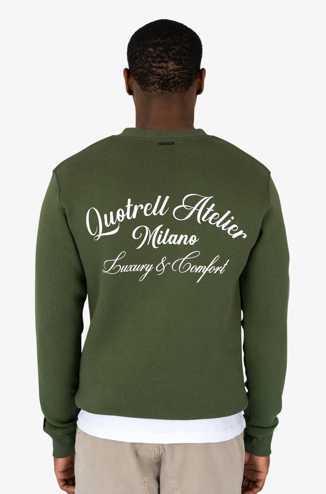 ATELIER MILANO CREWNECK | ARMY GREEN/WHITE