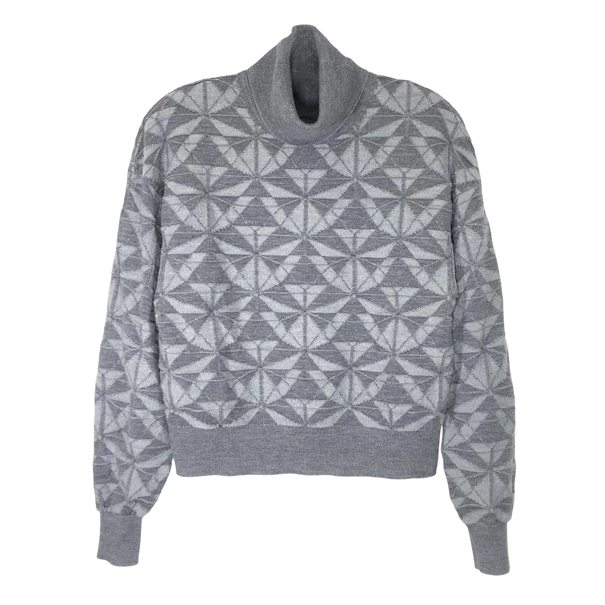 ATLAS MERINO TURTLE NECK PULLOVER in GREYS