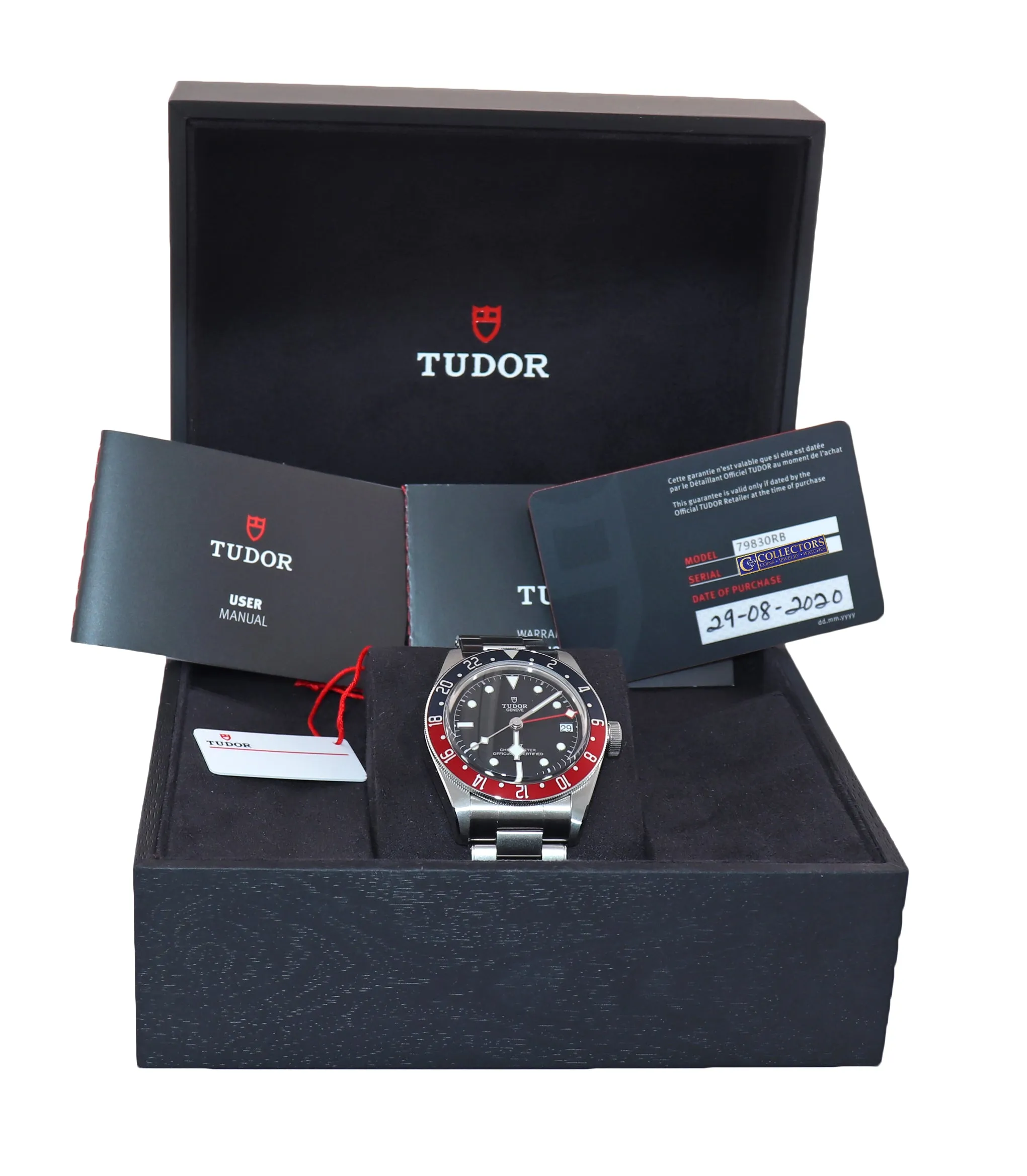 AUG 2020 NEW PAPERS Tudor Black Bay GMT Pepsi 79830RB 41mm Steel Watch Box