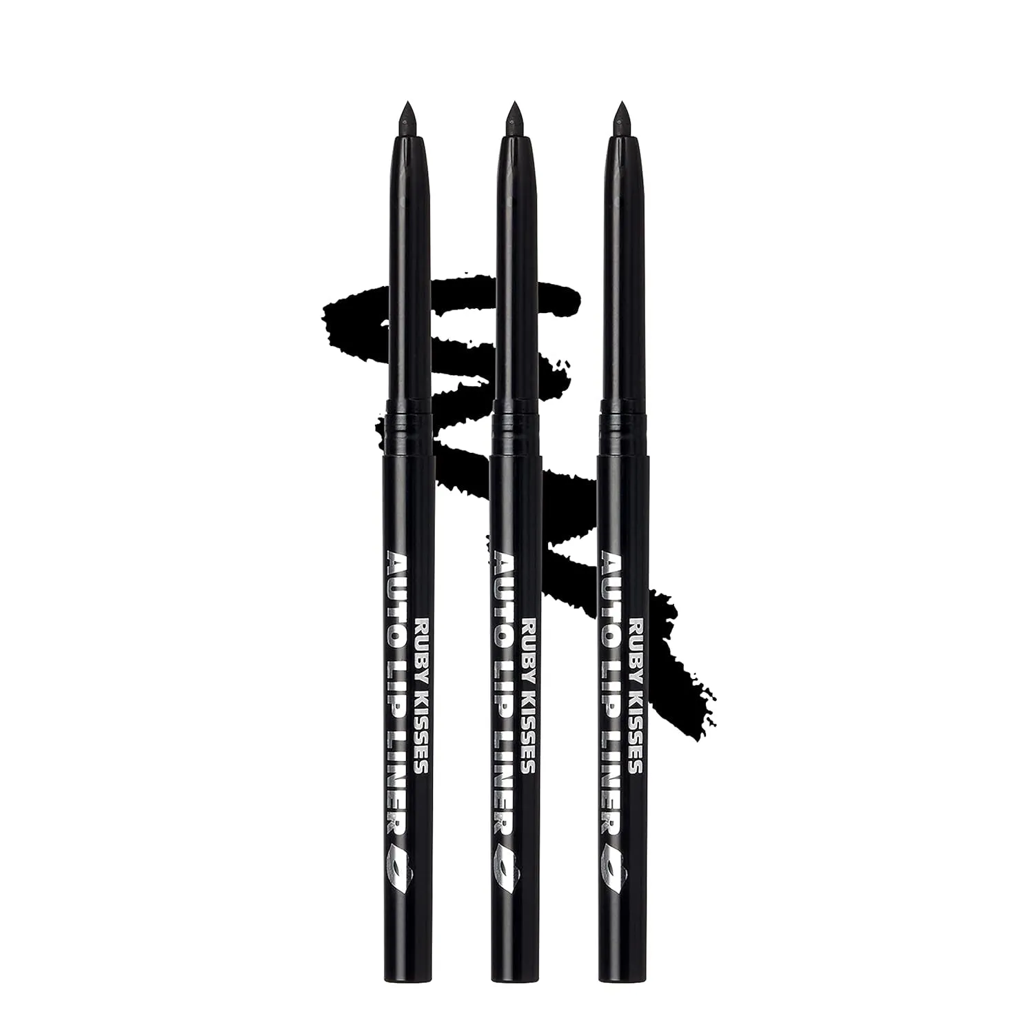 Auto Lip Liner Pencil, Long Lasting & Non-Fading, Smooth Application, Non-Feathering with Rich Color, No Sharpener Needed, Ideal for Full Lips Look (Dark Brown) (3 PACK)