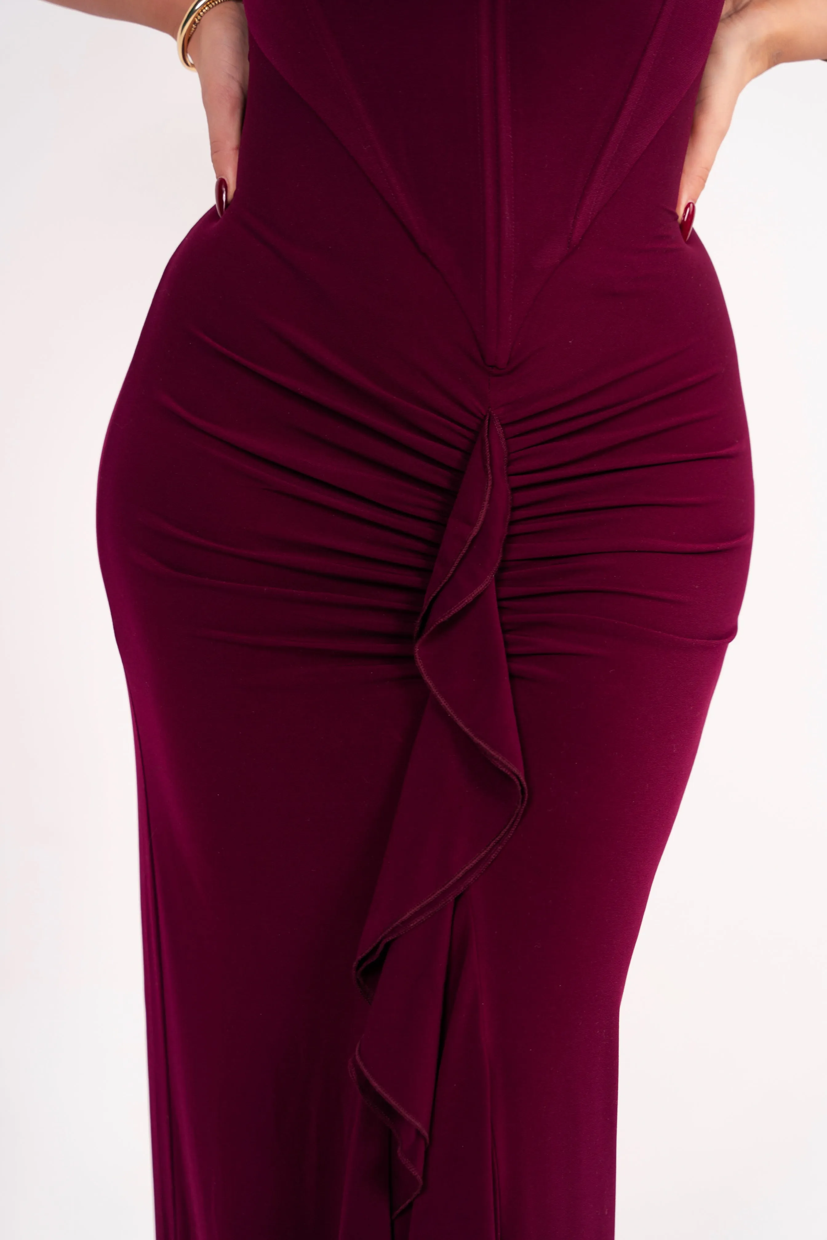 Avenna Wine Dress