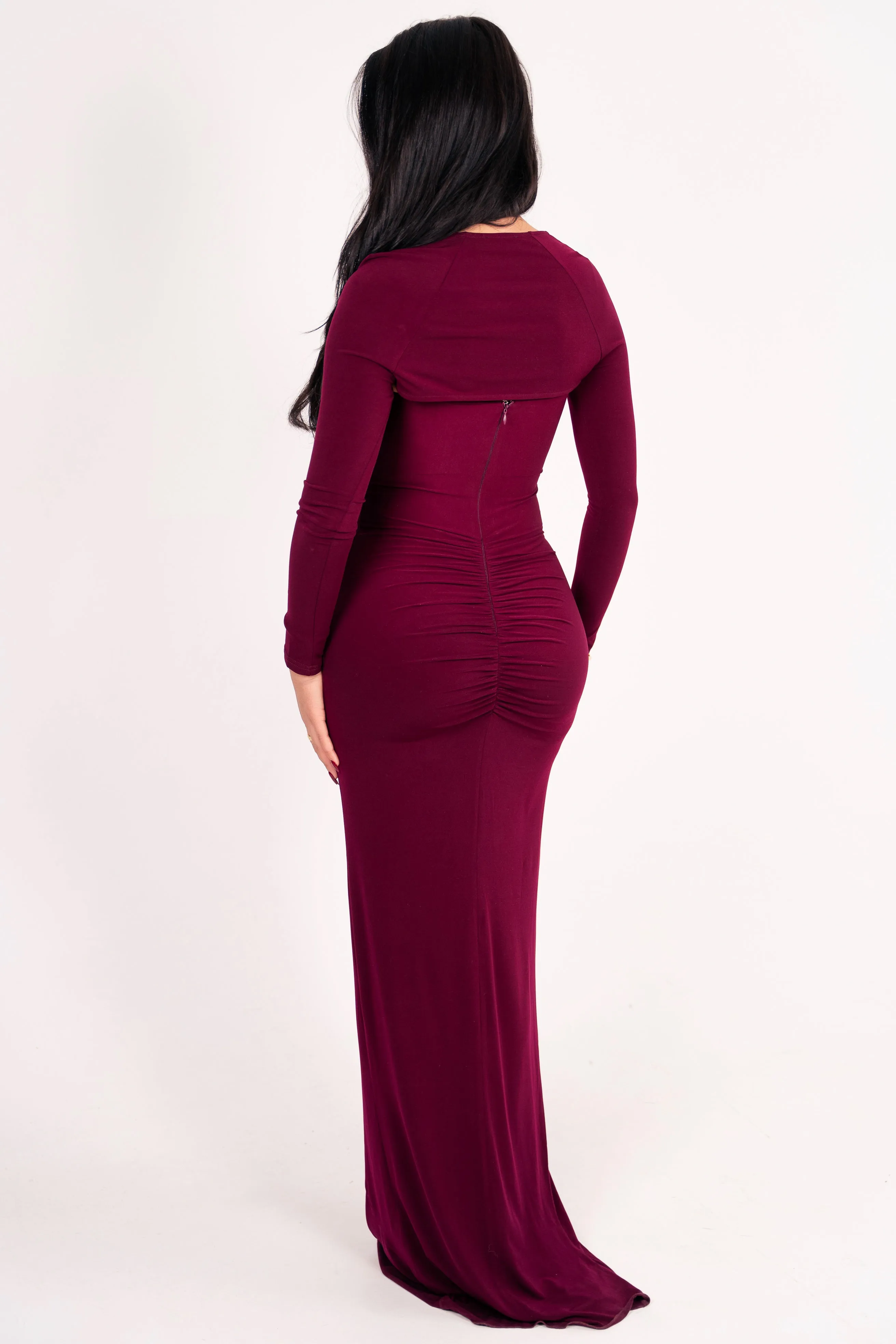 Avenna Wine Dress