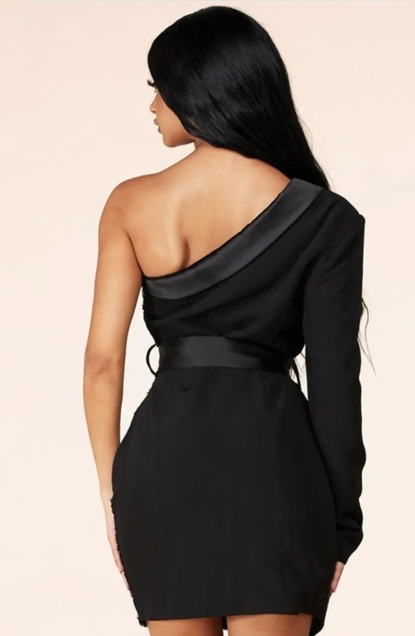 Avenue 10 Half Sequin Blazer Dress