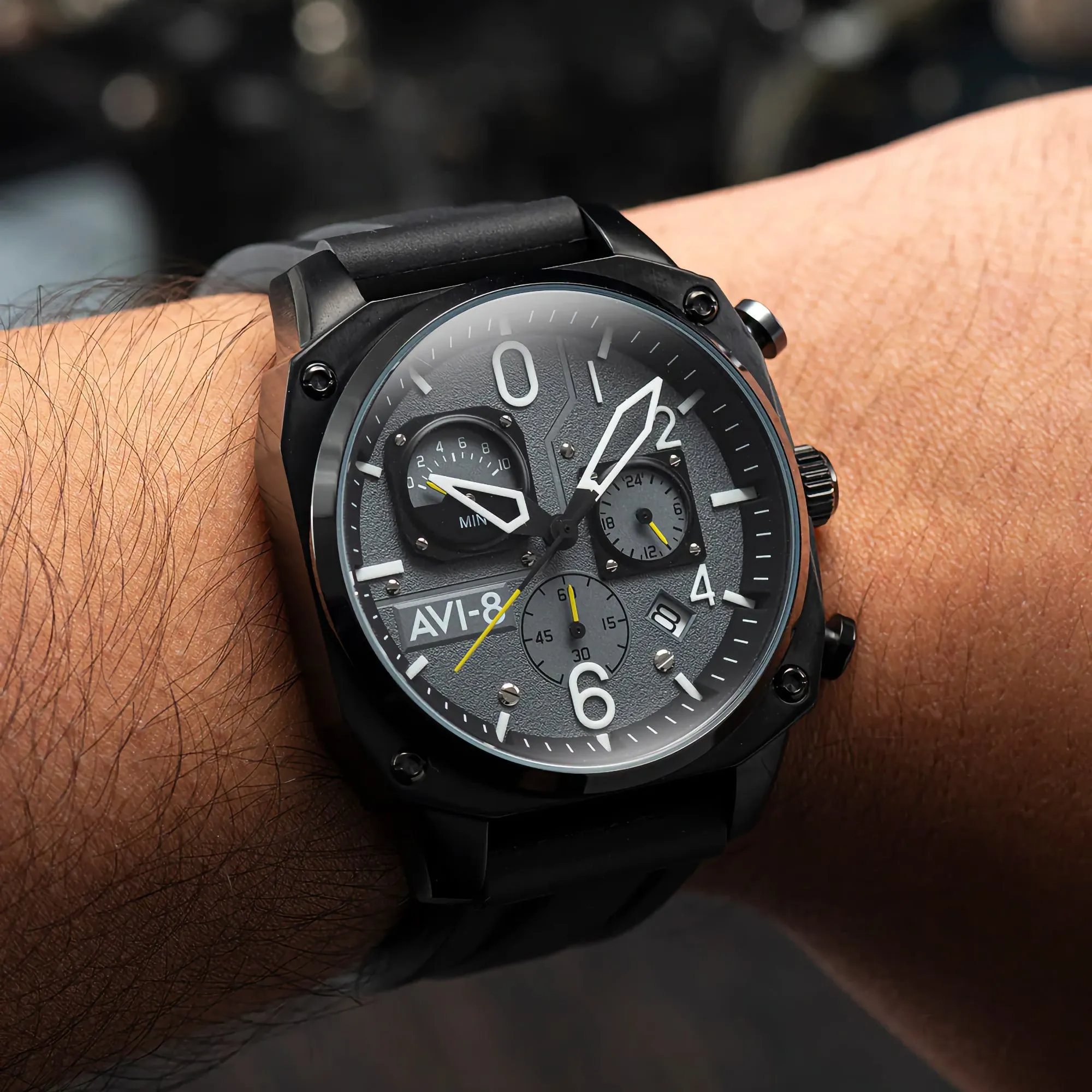 AVI-8 Hawker Hunter Retrograde Chronograph Tactical Black Men's watch