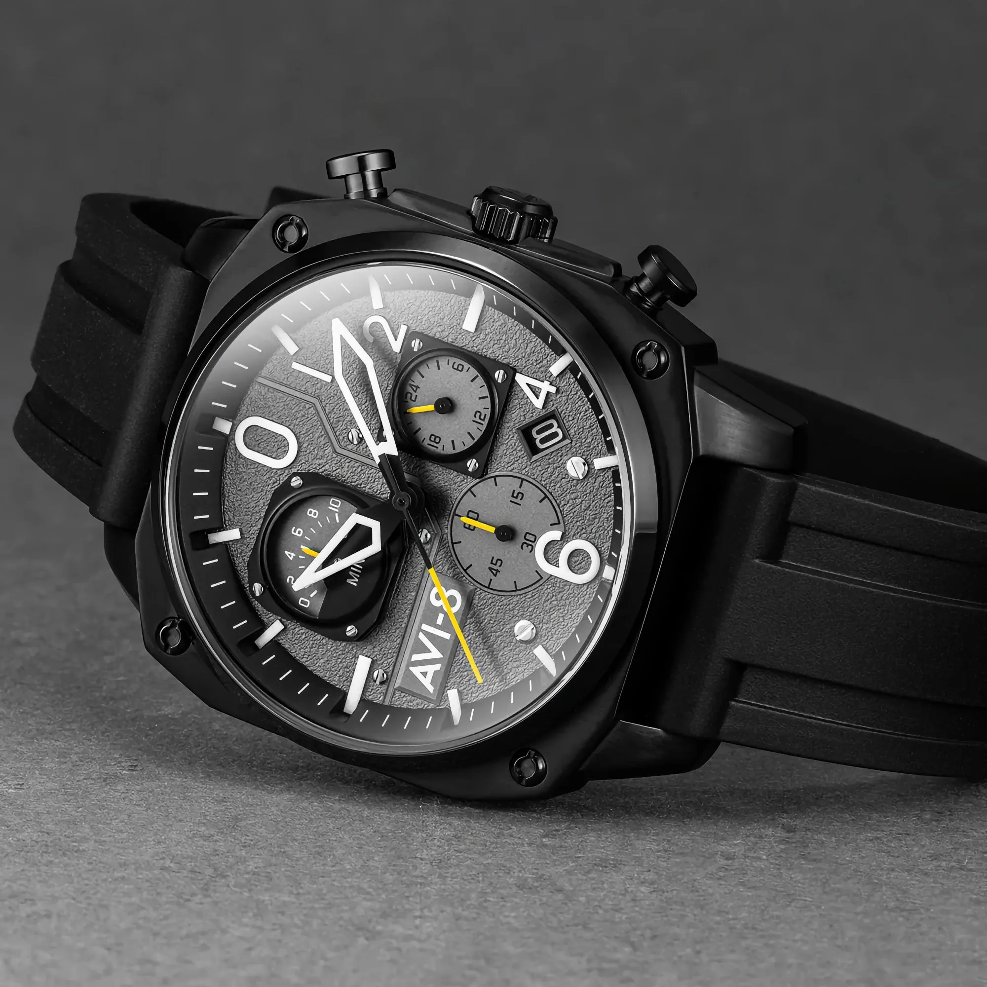 AVI-8 Hawker Hunter Retrograde Chronograph Tactical Black Men's watch