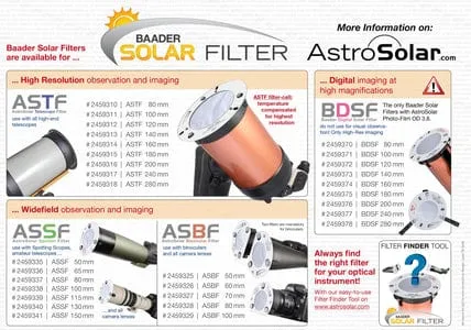 Baader OD 3.8 Baader Digital Solar Filter (BDSF) (80mm to 280mm)