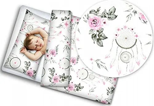 Baby Bedding Set 10Pc Fit Cot Bed 140x70cm Dream Catcher White