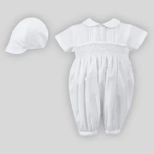 Baby Boy Christening Romper with Hat - Sarah Louise 002200