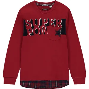Baby Boys Burgundy Cotton Top