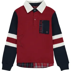 Baby Boys Burgundy Cotton Top