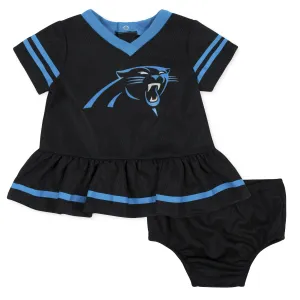 Baby Girls Carolina Panthers Cheerleader Dress and Diaper Cover Set