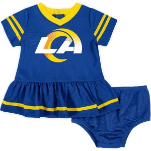 Baby Girls Los Angeles Rams Cheerleader Dress and Diaper Cover Set