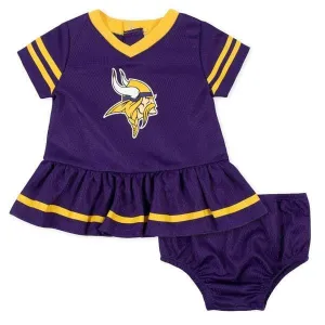 Baby Girls Minnesota Vikings Cheerleader Dress and Diaper Cover Set