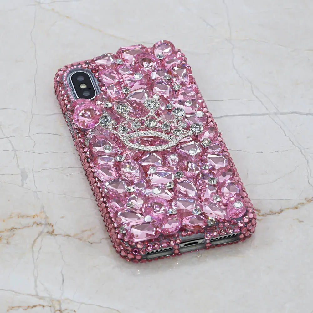 Baby Pink Crystals and Stones With Crown Design (Style 863)