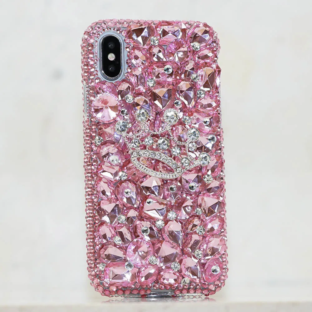 Baby Pink Crystals and Stones With Crown Design (Style 863)