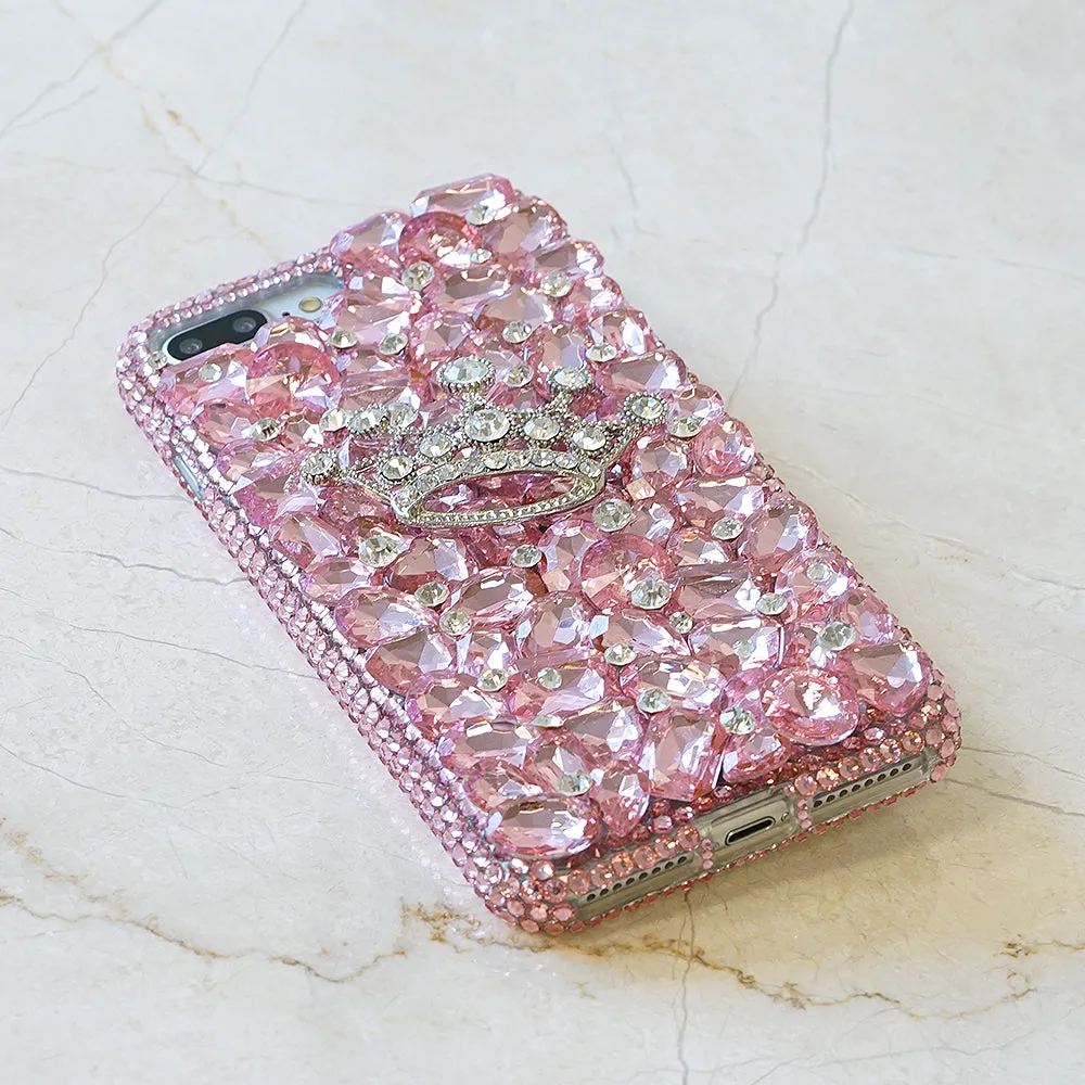Baby Pink Crystals and Stones With Crown Design (Style 863)