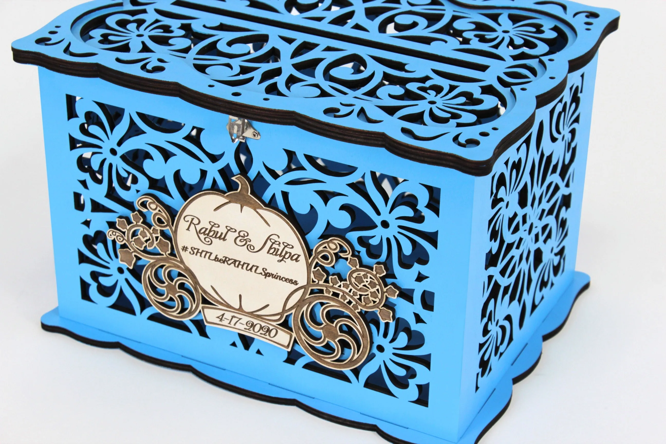 Baby Shower Card Box Cinderella Carriage Wedding Card Holder handmade