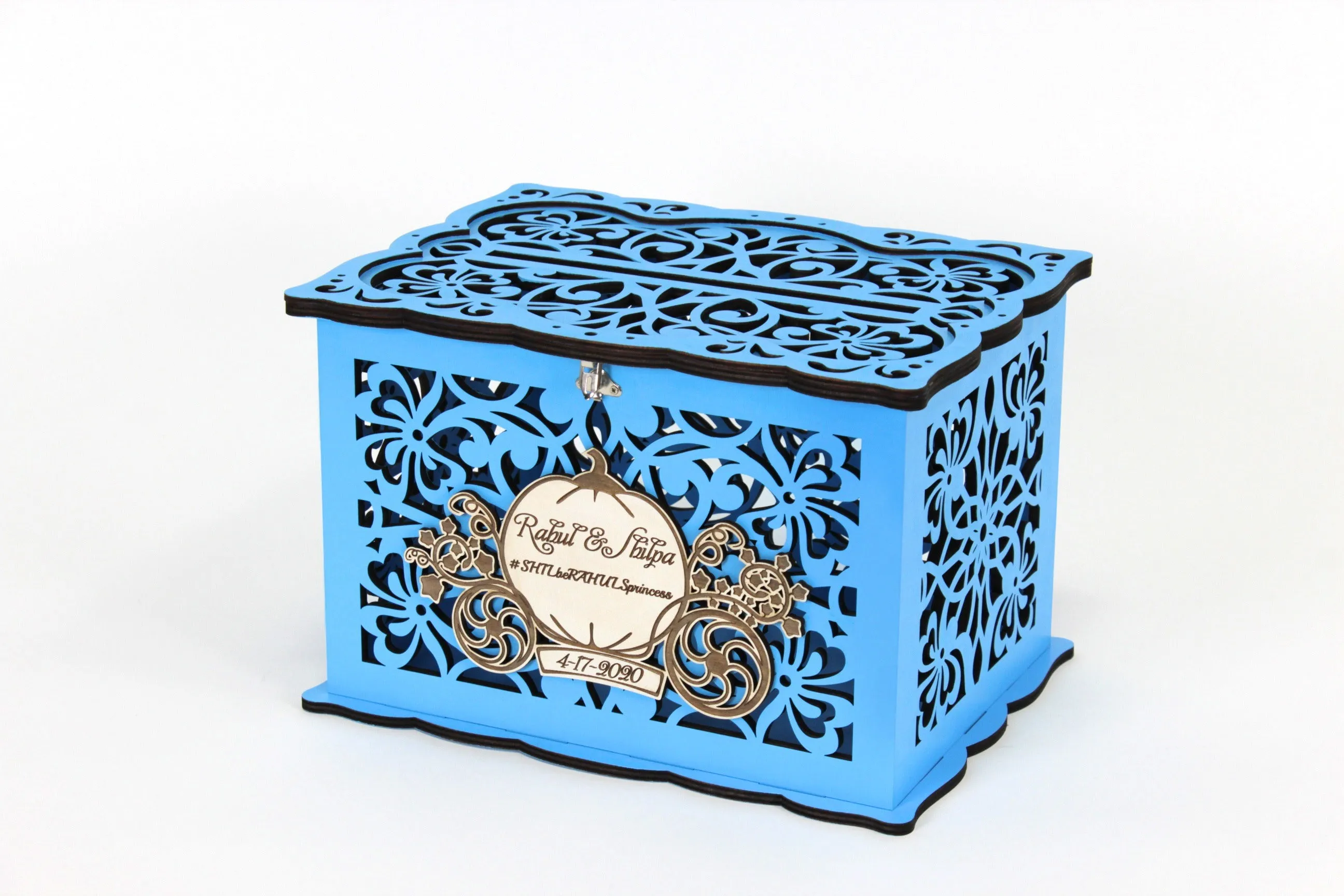 Baby Shower Card Box Cinderella Carriage Wedding Card Holder handmade