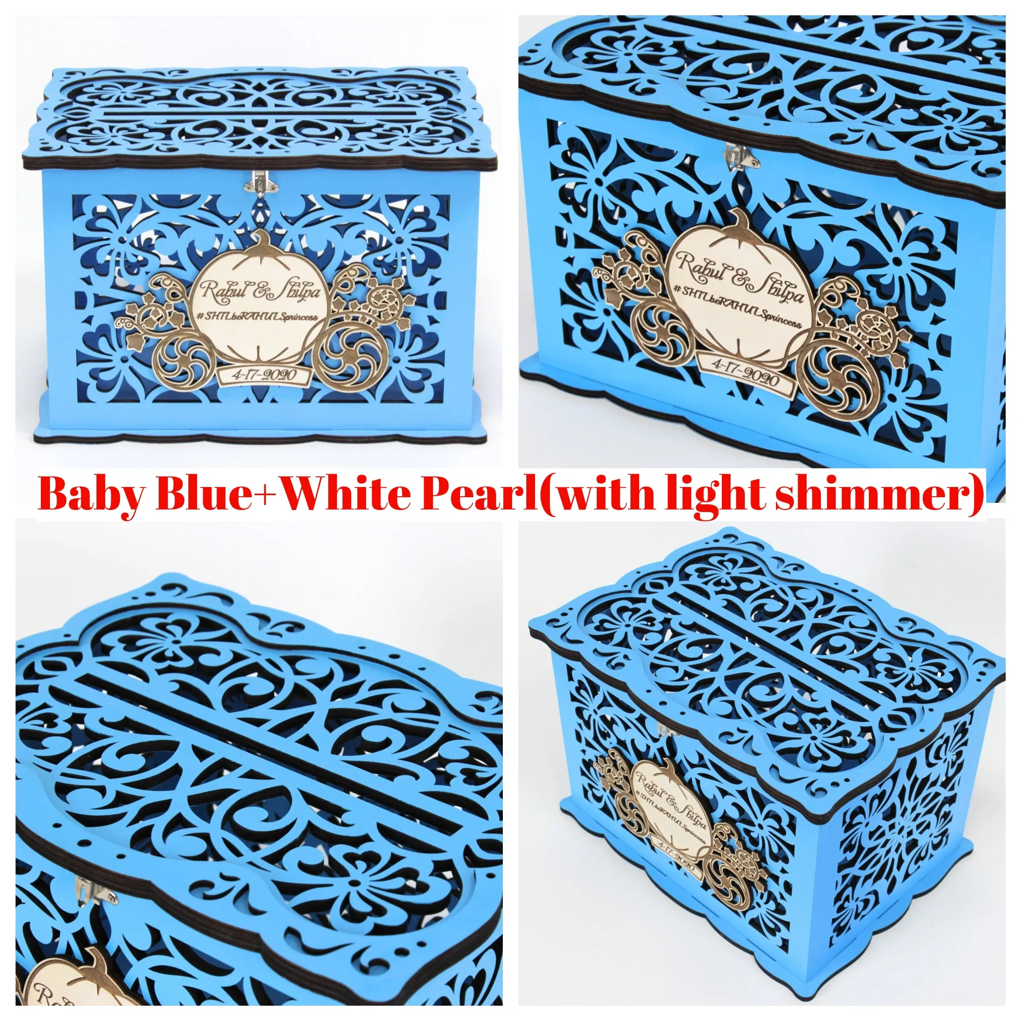 Baby Shower Card Box Cinderella Carriage Wedding Card Holder handmade