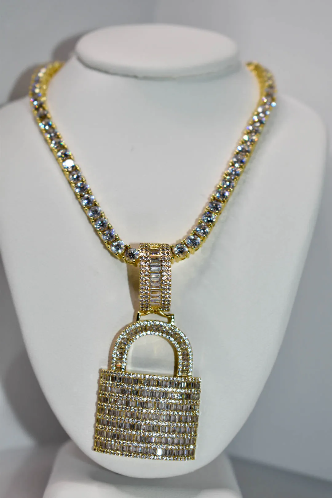 Baguette Padlock Pendant
