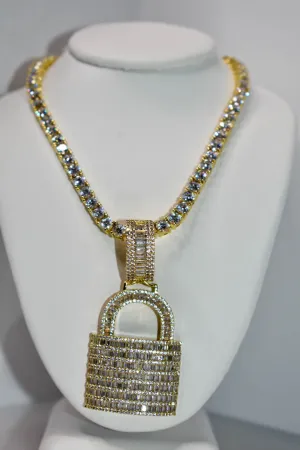 Baguette Padlock Pendant